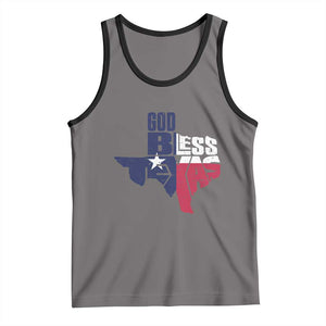 American Texan Tank Top God Bless Texas TX Flag TS11 Deep Heather Black Print Your Wear