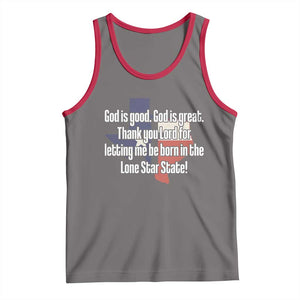 American Texan Jesus Tank Top God Is Good And Great Thank You Lord For Letting Me Be Born In The Lone Star State TS11 Deep Heather Red Print Your Wear