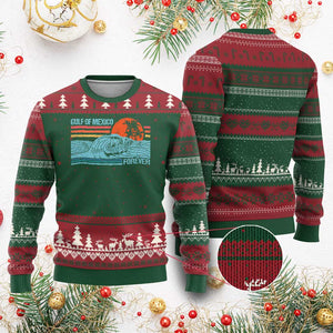 Gulf Of Mexico Forever Ugly Christmas Sweater Vintage Retro Beach Coconut Tree TS11 Red Green Print Your Wear