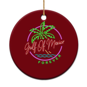 Gulf Of Mexico Forever Ceramic Ornament Beach Coconut Palm Tree Neon Light TS11 1pc Red Print Your Wear