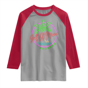Gulf Of Mexico Forever Raglan Shirt Beach Coconut Palm Tree Neon Light TS11 Sport Gray Red Print Your Wear