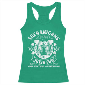 Funny Shenanigans Irish Pub Grab A Pint And Join The Paddy Racerback Tank Top Irish Beer TS11 Irish Green Print Your Wear