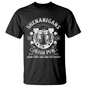 Funny Shenanigans Irish Pub Grab A Pint And Join The Paddy T Shirt Irish Beer TS11 Black Print Your Wear