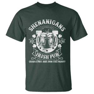 Funny Shenanigans Irish Pub Grab A Pint And Join The Paddy T Shirt Irish Beer TS11 Dark Forest Green Print Your Wear