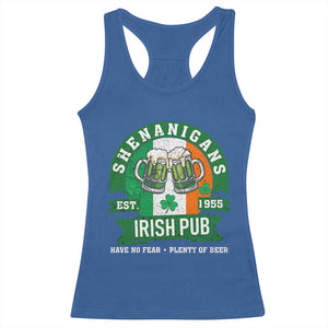 Funny St Patrick's Day Beer Drinking Racerback Tank Top Shenanigans Irish Pub Have No Fear Plenty Of Beer TS11 Royal Blue Print Your Wear