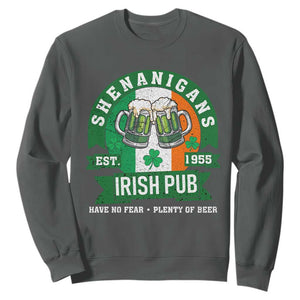 Funny St Patrick's Day Beer Drinking Sweatshirt Shenanigans Irish Pub Have No Fear Plenty Of Beer TS11 Dark Heather Print Your Wear