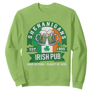 Funny St Patrick's Day Beer Drinking Sweatshirt Shenanigans Irish Pub Have No Fear Plenty Of Beer TS11 Lime Print Your Wear