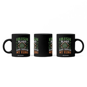 Funny Irish Blood Runs Through My Veins Coffee Mug Irish Pride Shamrock TS11 Print Your Wear