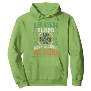Funny Irish Blood Runs Through My Veins Hoodie Irish Pride Shamrock TS11 Lime Print Your Wear