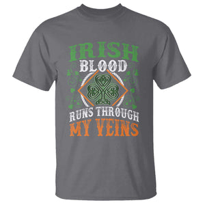 Funny Irish Blood Runs Through My Veins T Shirt Irish Pride Shamrock TS11 Charcoal Print Your Wear