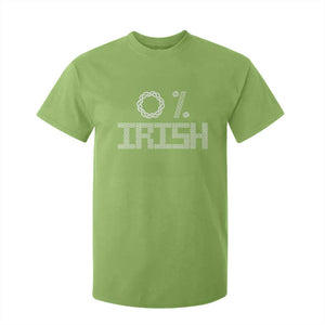 Funny St Patrick's Day 0% Irish T Shirt For Kid Celtic Knot TS11 Lime Print Your Wear