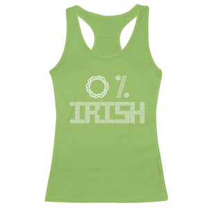 Funny St Patrick's Day 0% Irish Racerback Tank Top Celtic Knot TS11 Lime Print Your Wear
