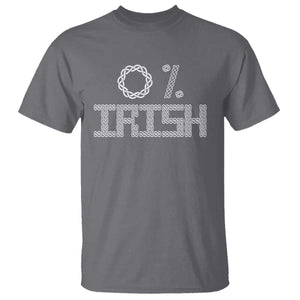 Funny St Patrick's Day 0% Irish T Shirt Celtic Knot TS11 Charcoal Print Your Wear
