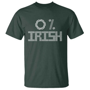 Funny St Patrick's Day 0% Irish T Shirt Celtic Knot TS11 Dark Forest Green Print Your Wear