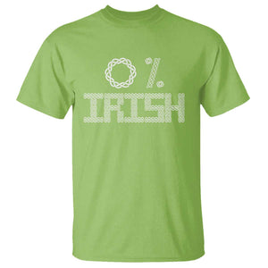 Funny St Patrick's Day 0% Irish T Shirt Celtic Knot TS11 Lime Print Your Wear