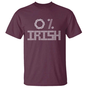 Funny St Patrick's Day 0% Irish T Shirt Celtic Knot TS11 Maroon Print Your Wear