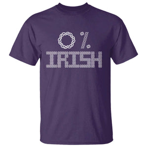 Funny St Patrick's Day 0% Irish T Shirt Celtic Knot TS11 Purple Print Your Wear
