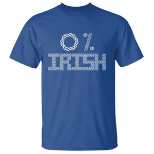 Funny St Patrick's Day 0% Irish T Shirt Celtic Knot TS11 Royal Blue Print Your Wear
