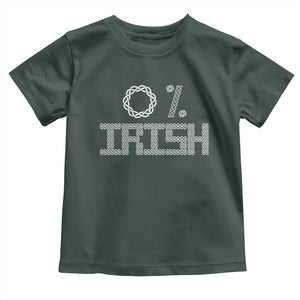 Funny St Patrick's Day 0% Irish Toddler T Shirt Celtic Knot TS11 Dark Forest Green Print Your Wear