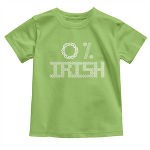 Funny St Patrick's Day 0% Irish Toddler T Shirt Celtic Knot TS11 Lime Print Your Wear