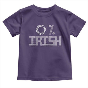 Funny St Patrick's Day 0% Irish Toddler T Shirt Celtic Knot TS11 Purple Print Your Wear