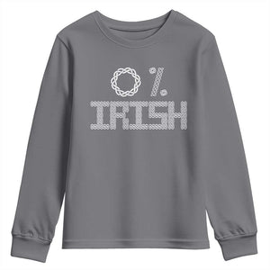 Funny St Patrick's Day 0% Irish Youth Sweatshirt Celtic Knot TS11 Charcoal Print Your Wear
