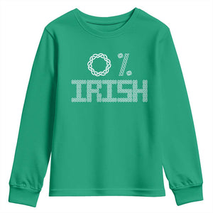 Funny St Patrick's Day 0% Irish Youth Sweatshirt Celtic Knot TS11 Irish Green Print Your Wear