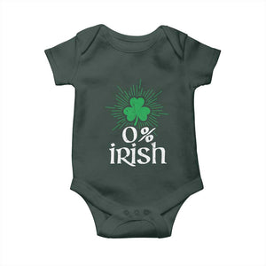 Funny 0% Irish St Patrick's Day Baby Onesie Vintage Shamrock TS11 Print Your Wear