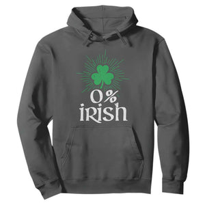 Funny 0% Irish St Patrick's Day Hoodie Vintage Shamrock TS11 Dark Heather Print Your Wear