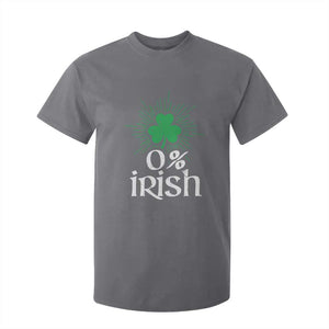 Funny 0% Irish St Patrick's Day T Shirt For Kid Vintage Shamrock TS11 Charcoal Print Your Wear