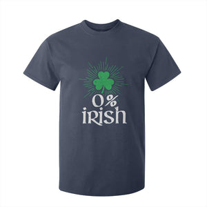 Funny 0% Irish St Patrick's Day T Shirt For Kid Vintage Shamrock TS11 Navy Print Your Wear