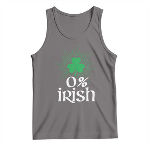 Funny 0% Irish St Patrick's Day Tank Top Vintage Shamrock TS11 Deep Heather Print Your Wear