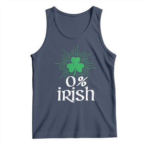 Funny 0% Irish St Patrick's Day Tank Top Vintage Shamrock TS11 Navy Print Your Wear