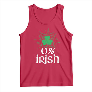 Funny 0% Irish St Patrick's Day Tank Top Vintage Shamrock TS11 Red Print Your Wear