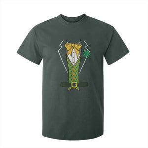 Funny St Patrick's Day Leprechaun Cosplay Tuxedo T Shirt For Kid TS11 Dark Forest Green Print Your Wear