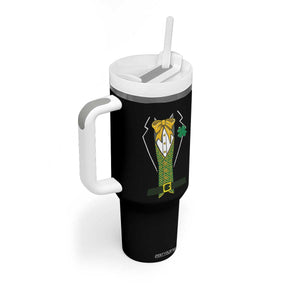 Funny St Patrick's Day Leprechaun Cosplay Tuxedo Tumbler With Handle TS11 Print Your Wear