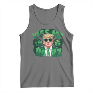Funny Trump St Patrick's Day Tank Top Kiss Me I'm Rizz Shamrock TS11 Black Heather Print Your Wear