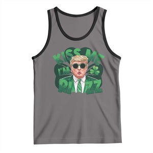 Funny Trump St Patrick's Day Tank Top Kiss Me I'm Rizz Shamrock TS11 Deep Heather Black Print Your Wear