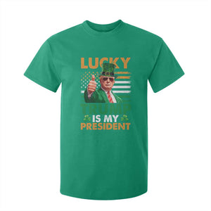 Funny Trump St Patrick's Day T Shirt For Kid Lucky Trump Is My President American Ireland Flag TS11 Irish Green Print Your Wear