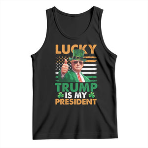 Funny Trump St Patrick's Day Tank Top Lucky Trump Is My President American Ireland Flag TS11 Black Print Your Wear