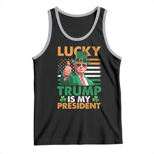 Funny Trump St Patrick's Day Tank Top Lucky Trump Is My President American Ireland Flag TS11 Black Athletic Heather Print Your Wear