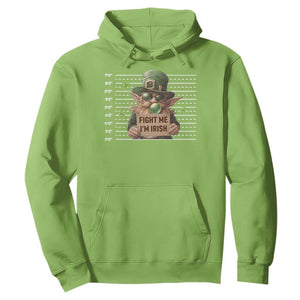 Funny Fight Me I'm Irish Hoodie Leprechaun Mug Shot St Patrick's Day TS11 Lime Print Your Wear