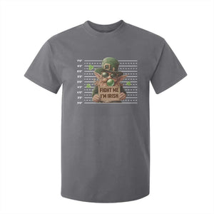 Funny Fight Me I'm Irish T Shirt For Kid Leprechaun Mug Shot St Patrick's Day TS11 Charcoal Print Your Wear