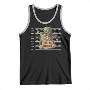 Funny Fight Me I'm Irish Tank Top Leprechaun Mug Shot St Patrick's Day TS11 Black Athletic Heather Print Your Wear