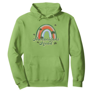 Funny St Patrick's Day Shenanigans Squad Hoodie Rainbow Shamrock TS11 Lime Print Your Wear