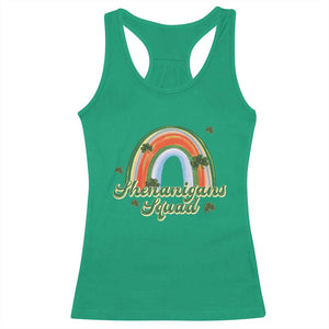 Funny St Patrick's Day Shenanigans Squad Racerback Tank Top Rainbow Shamrock TS11 Irish Green Print Your Wear