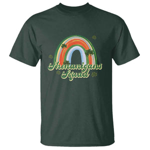 Funny St Patrick's Day Shenanigans Squad T Shirt Rainbow Shamrock TS11 Dark Forest Green Print Your Wear
