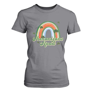 Funny St Patrick's Day Shenanigans Squad T Shirt For Women Rainbow Shamrock TS11 Charcoal Print Your Wear