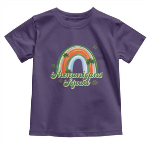 Funny St Patrick's Day Shenanigans Squad Toddler T Shirt Rainbow Shamrock TS11 Purple Print Your Wear