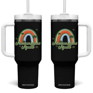 Funny St Patrick's Day Shenanigans Squad Tumbler With Handle Rainbow Shamrock TS11 One Size: 40 oz Black Print Your Wear